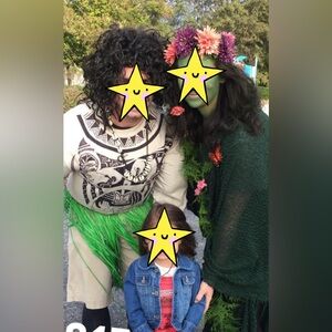 Moana movie; Maui shirt hand drawn with hook that lights up and makes sound.